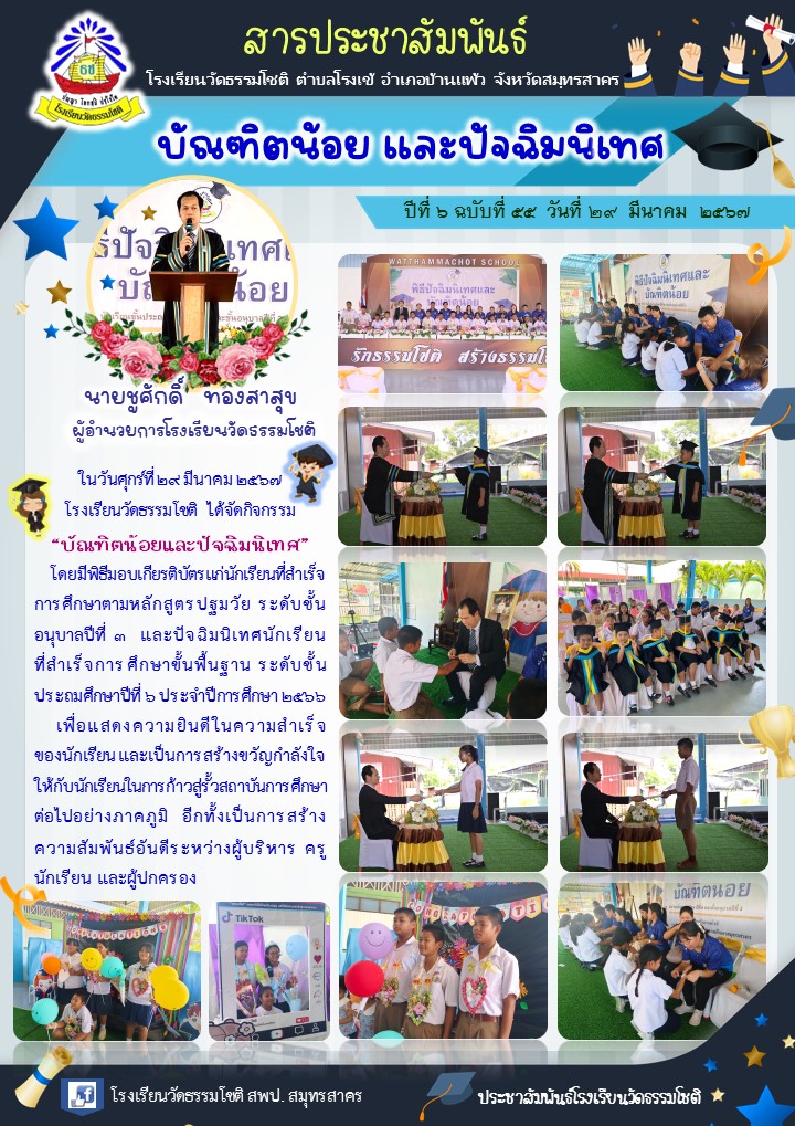 ปีที่ 6.55 บัณฑิตน้อย ปัจฉิม 29 มี.ค. 67 0