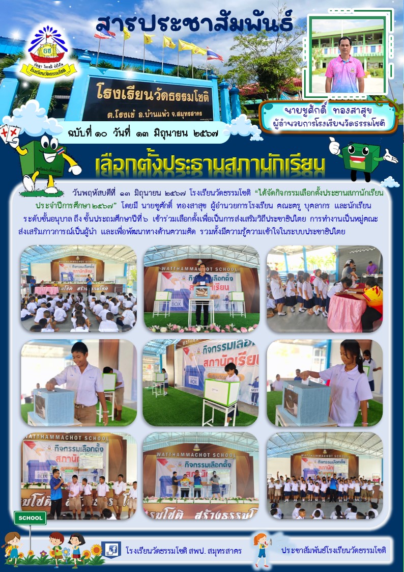 ปีที่ 7.10 เลือกตั้งประธานสภานักเรียน 2567 ก