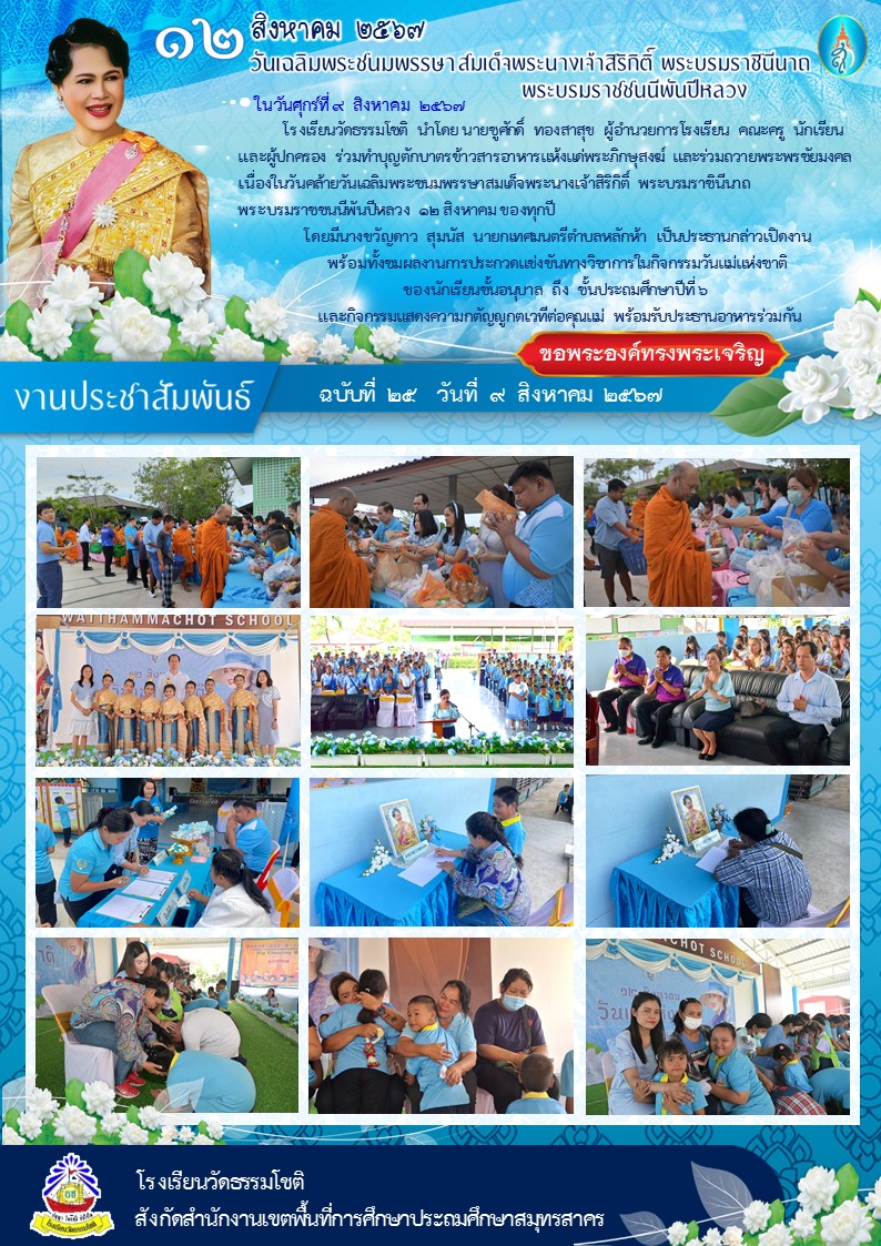 ปีที่ 7.25 วันแม่แห่งชาติ 9 สิงหาคม 2567 แก้