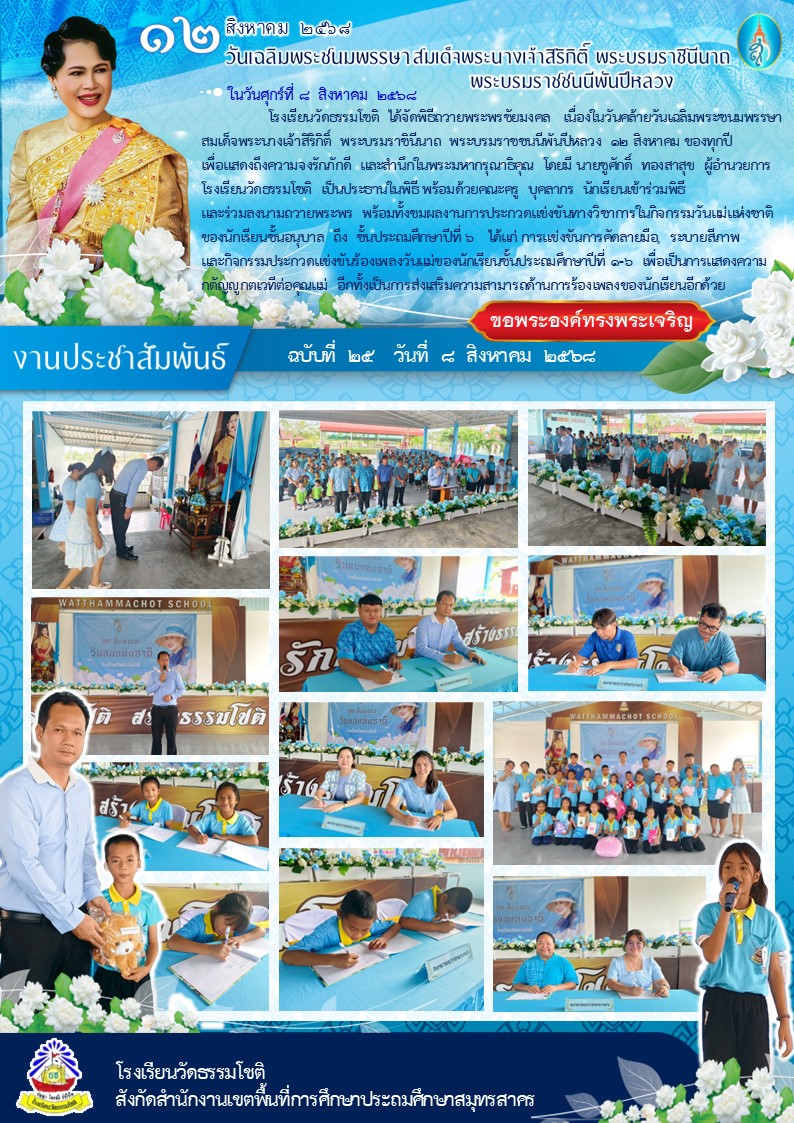 ปีที่ 8.25 วันแม่แห่งชาติ 8 สิงหาคม 2568 2