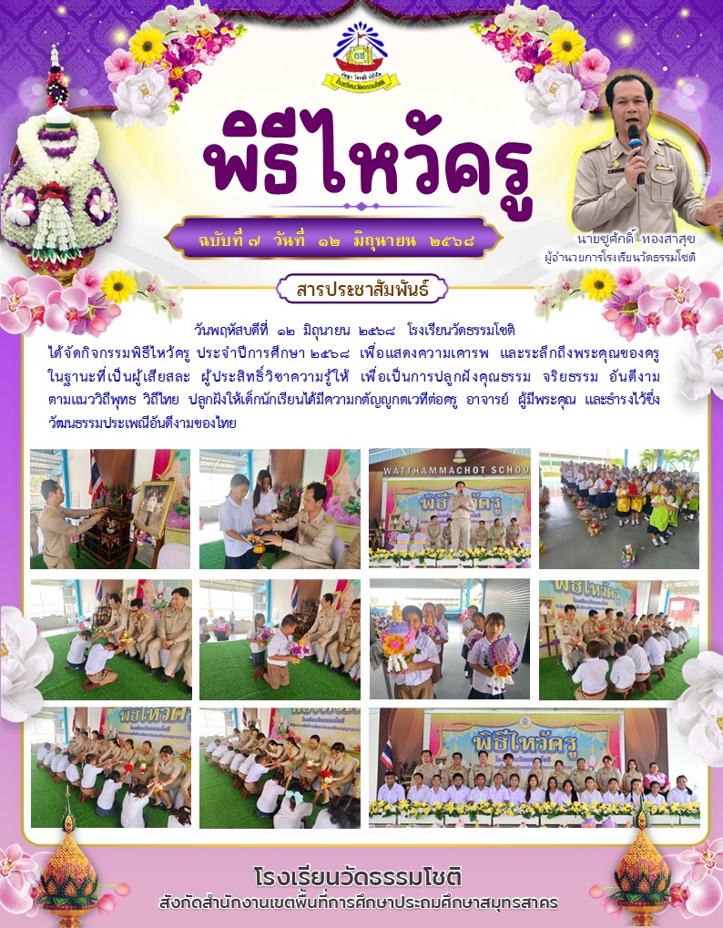 ปีที่ 8.7 กิจกรรมไหว้ครู 2568