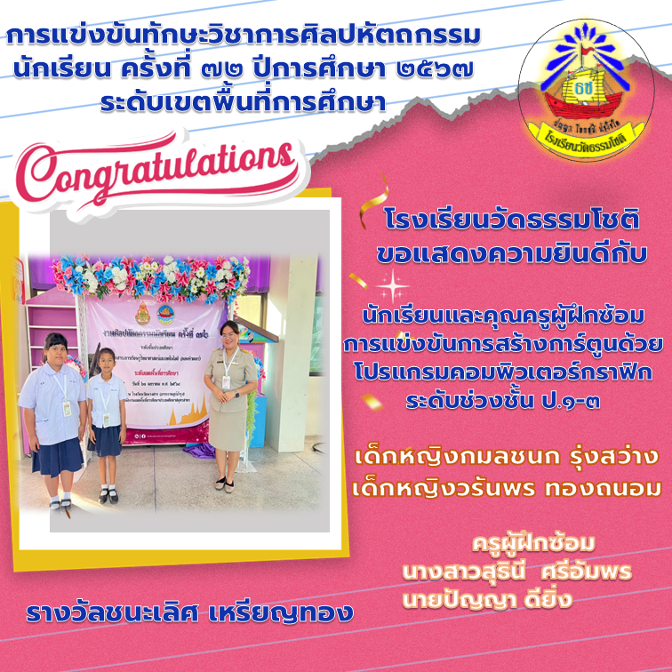 ป้ายแสดงความยินดีศิลปหัตถกรรม